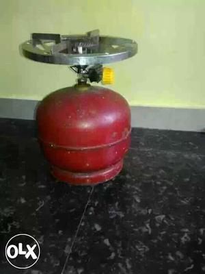 Red And Silver Gas Stove