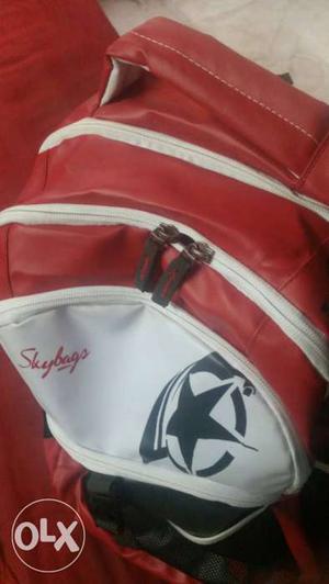 Red And White Skybags Brand Backpack