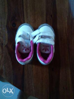 Unused Toddler's White And Pink Adidas Shoes for one year