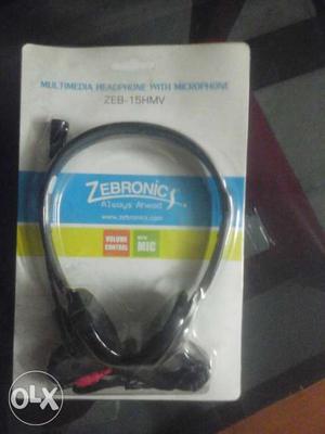 Unused new Black Zebronics Multimedia Headphone