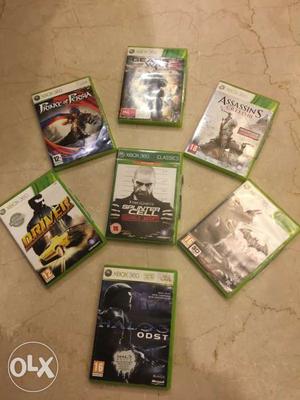 X Box 360 Game, pack of 7, mint condition