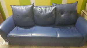 3 seater blue colour sofa leatherite with bill brought from