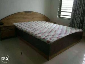 Bed With Coir mattress side table and head board