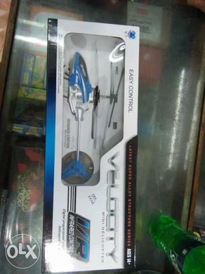 Blue And Silver Helicopter Remote Control In Box