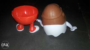 Brown, White And Red Character Plastic Toy Case