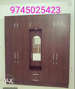 Brown Wooden Cabinet With Mirror Screenhost