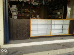 Brown Wooden Frame Display Counter