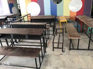 Brown Wooden School Table