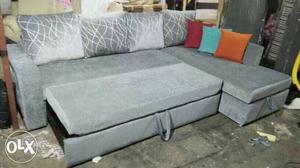 Gray Fabric Sofa Bed