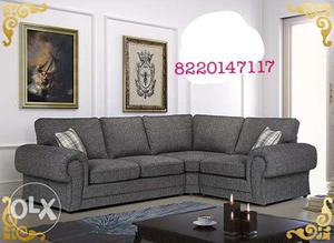 Grey colour corner sofa with high quality of
