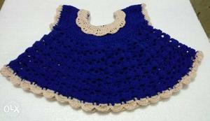 Handmade Crochet knitted baby frock for 6 month
