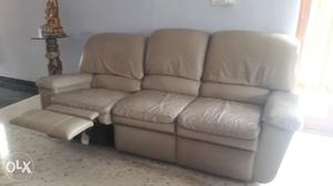 Lazyboy pure leather recliner set. One 3 seater
