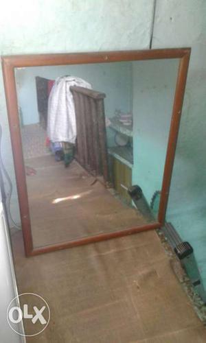One teak frame mirror in nice and good condition