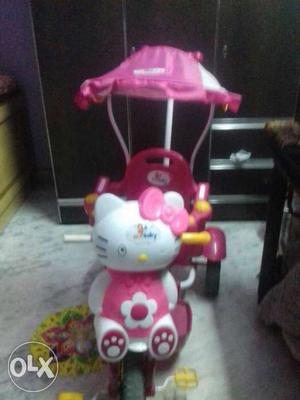 Pink And White Hello Kitty Push Trike