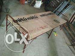 Plywood folding bed with mattress