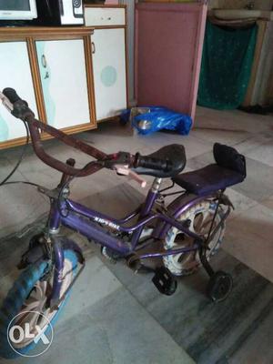 Purple Bicycle With Training Wheels