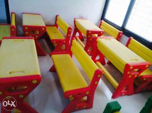 Red And Yellow 2 seater Playgro Benches