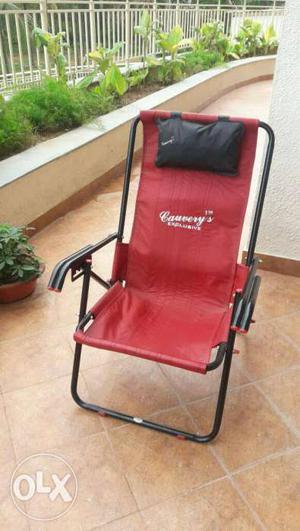 Sling back chair.Metal body. In excellent condition
