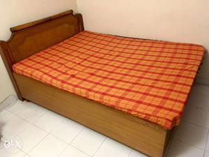 Solid Teak Bed With Storage Boxes And Mattress For Sale