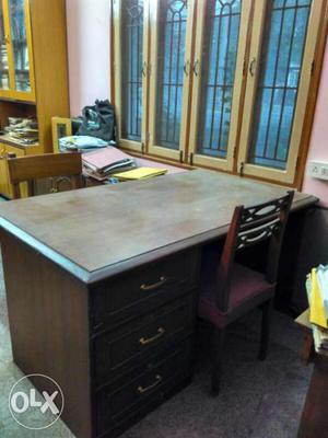 Solid hardwood desk with drawers, sparingly used.