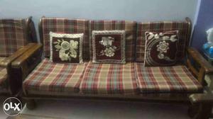 Solid wood sofa set in good condition. at