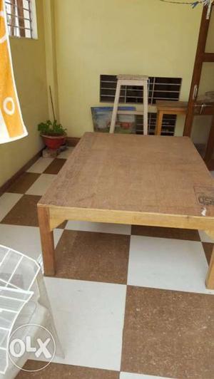 Teak wood with plywood top single bed/takhat 6