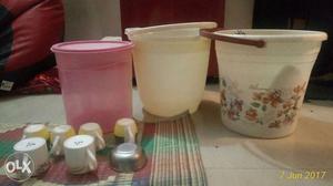 Two non-breakable Buckets. Two grocery pulses