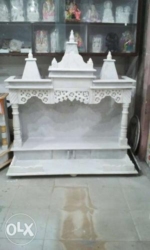 White Wooden Puja Mandir