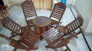 Wooden furniture, 8 to 10 years old, in good condition.