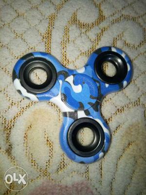 Blue, White, And Black Camouflage Fidget Spinner
