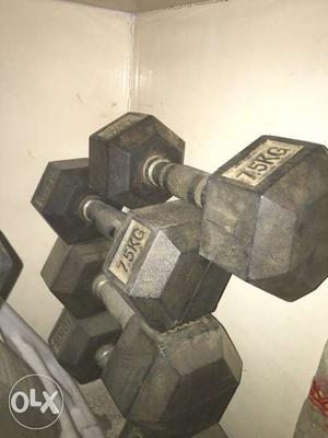 Dumbells from 7.5 kg till 25 kg pairs available