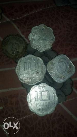 Five Indian Silver Coins