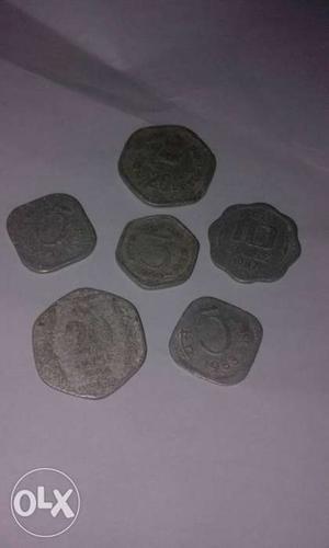 Old two 25 pise and one 50 pice coins