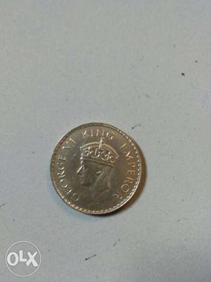 Round Silver George VI King Emperor Coin