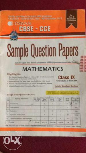 Sample Question Paper Mathematics Book