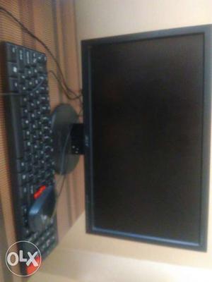 Black Flat Screen Computer Monitor; Black Computer