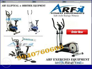 Four Gray-and-black Elliptical Trainers
