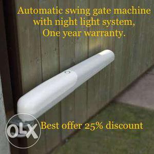 Gray Automatic Swing Gate Machine With Night Light System