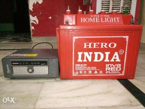 Microtek Inverter + hero India bettery 250 empire