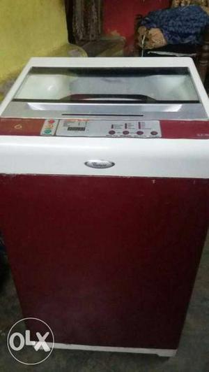 Red And White Top Load Washer