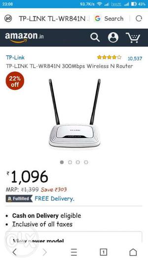 Tp link wr 841n WiFi router with box. %