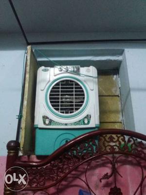 White And Teal Evaporative Air Cooler