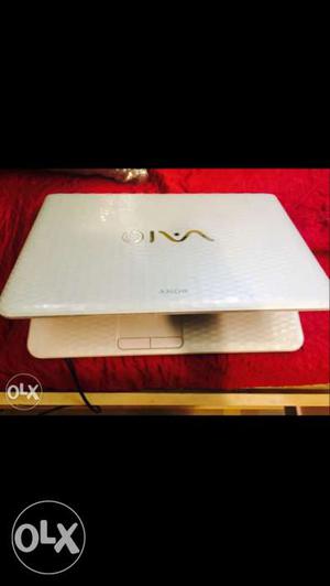 White Sony Vaio laptop
