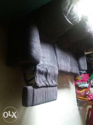 3 seater recliner black good condision