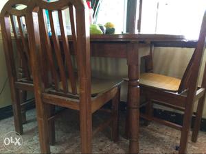 4 chair Teak wood dining table, needs little bit