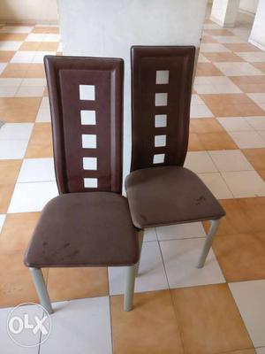 6 brown dinning Table chairs in good condition -
