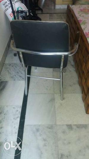 Black Leather Padded Metal Chair