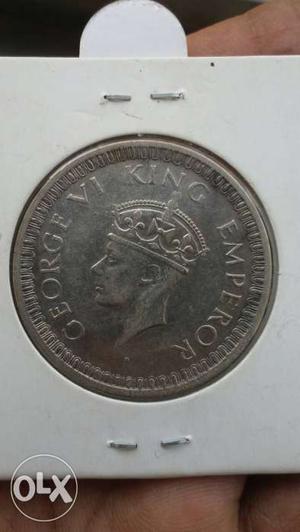  British India one rupee silver coin