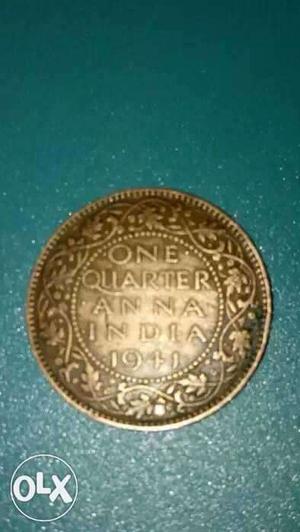 Bronze old one quarter Anna 