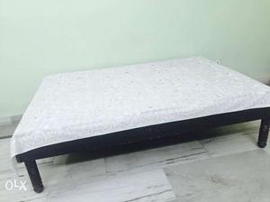 Brown Wooden Bed(Diwan) with Mattress